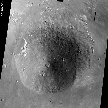 Mars Odyssey spacecraft image of the martian volcano Hecate Tholus