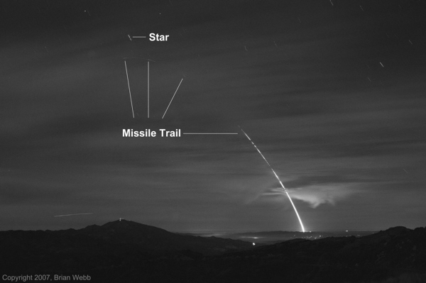 Annotated Minuteman III missile / Glory Trip 193GM launch image