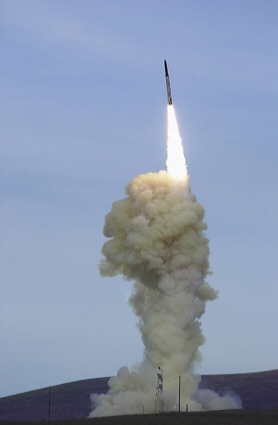 EKV booster launch from Vandenberg AFB