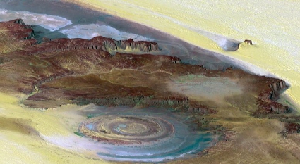 Space-based image of circular structure in Mauritania