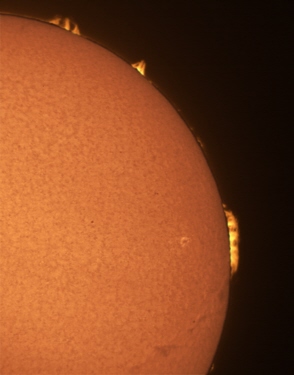 Hydrogen alpha image of solar prominences