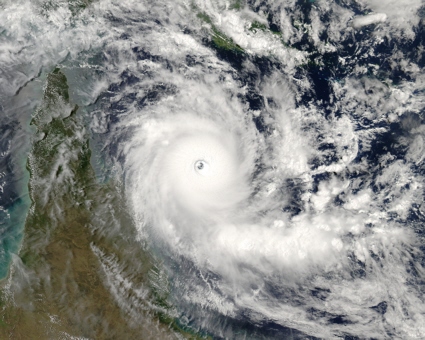 Aqua satellite MODIS instrument image of Cyclone Ingrid