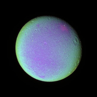 Cassini spacecraft image of Saturn's moon Dione