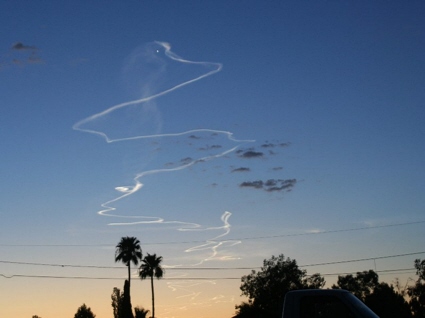 Contrail from White Sands missile launch
