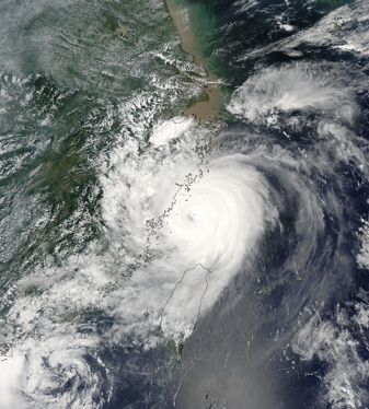 Aqua spacecraft image of Typhoon Saomai