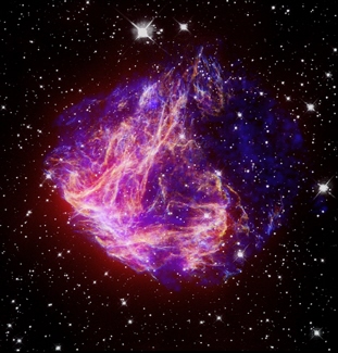 Composite x-ray, infrared, and visible image of the N49 supernova remanant