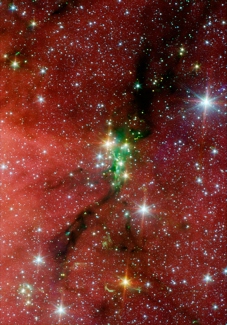 Spitzer spacecraft image of Serpens star cluster