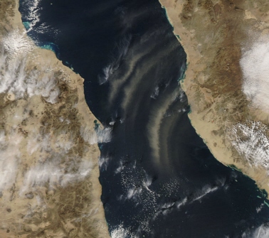 Aqua satellite image of a Red Sea dust storm