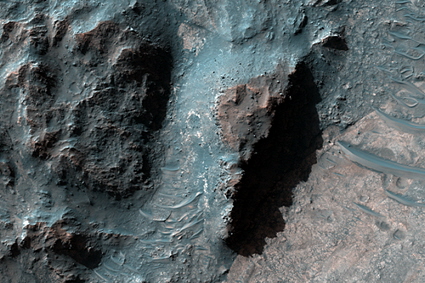 Mars Reconnaissance Orbiter image of exposed matian rock