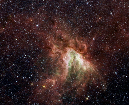 Infrared image of M17, the Swan Nebula