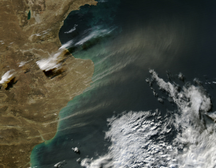 Aqua spaceraft image of Argentina dust