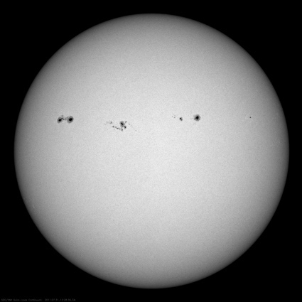 SDO spacecraft image of sunspots