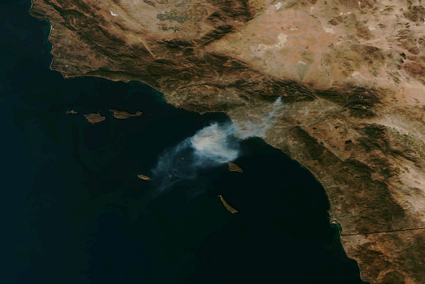 NOAA satellite image of Colby Fire