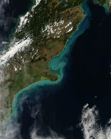 Aqua satellite image of New Zeland