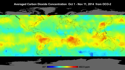 OCO-2 carbon dioxide map