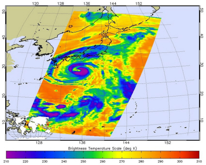 Aqua image of Typhoon Nangka