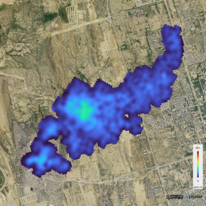 Methane plume from orbit