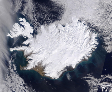 Terra spacecraft image of Iceland