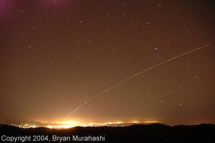 Time exposure of a Minuteman III missile launch