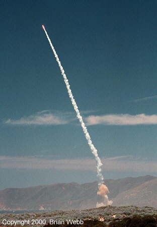 Photo of the first Orbital Suborbital Program Target Launch Vehicle (OSPTLV) launch